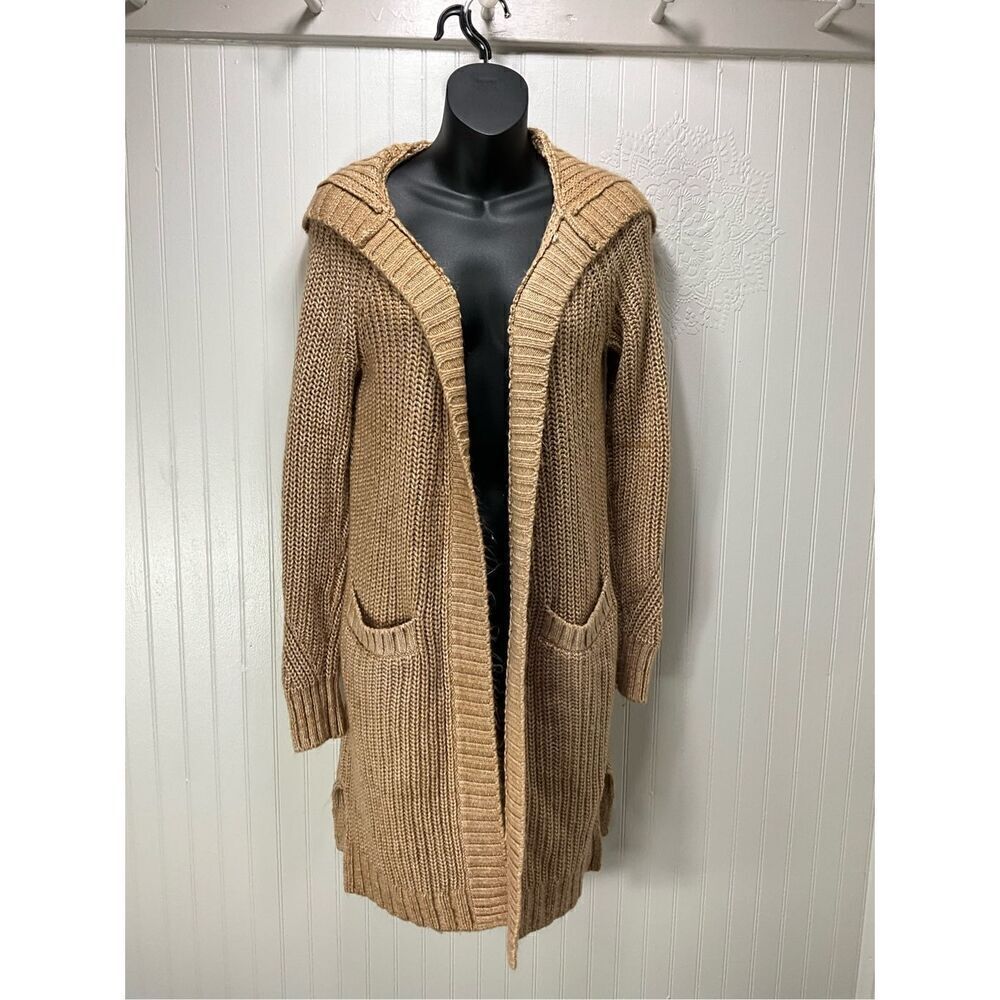 LOU & GREY Long Sweater Cardigan With Hood